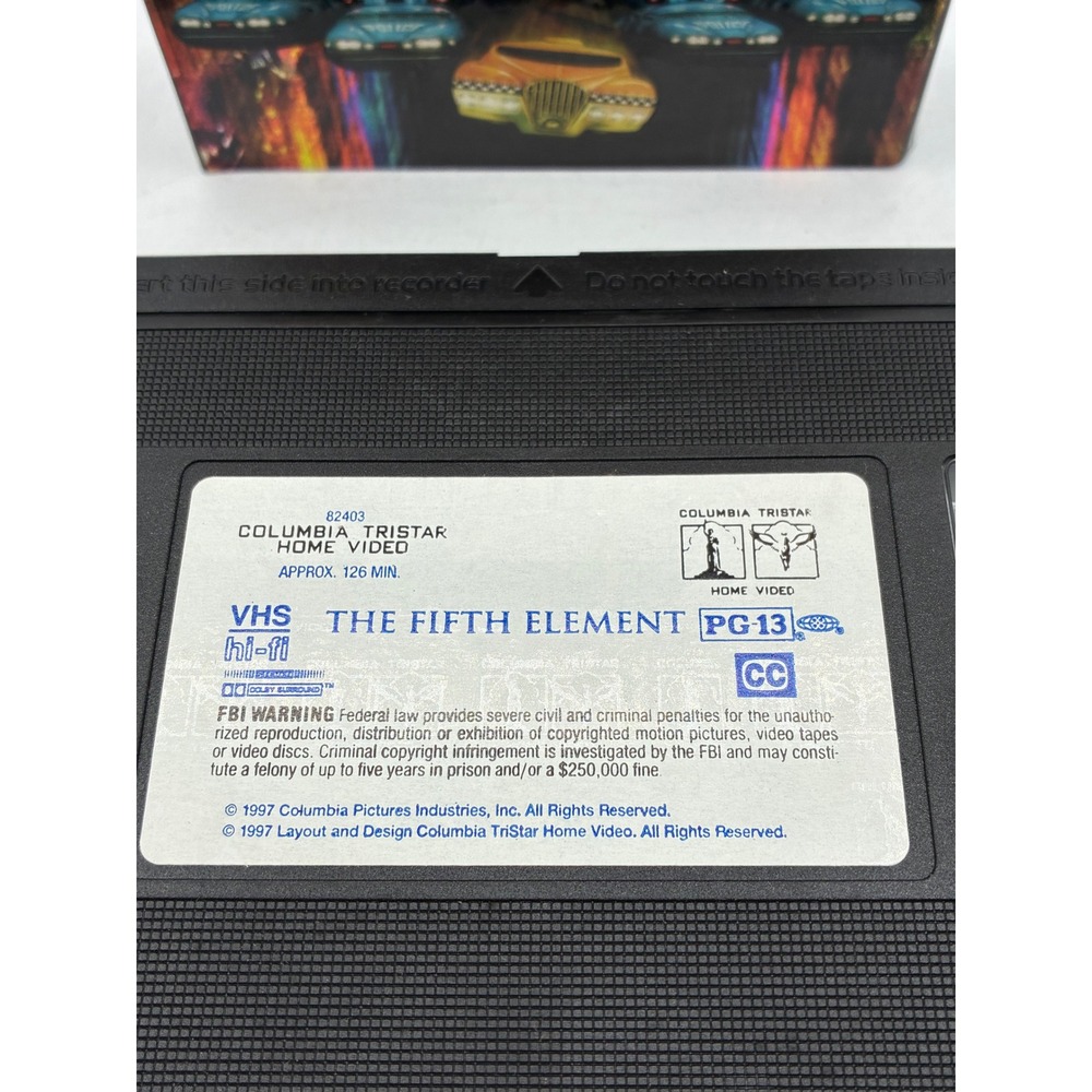 The Fifth Element VHS 1997 Bruce Willis Sci-Fi Columbia Tristar Home Video - Picture 4 of 4